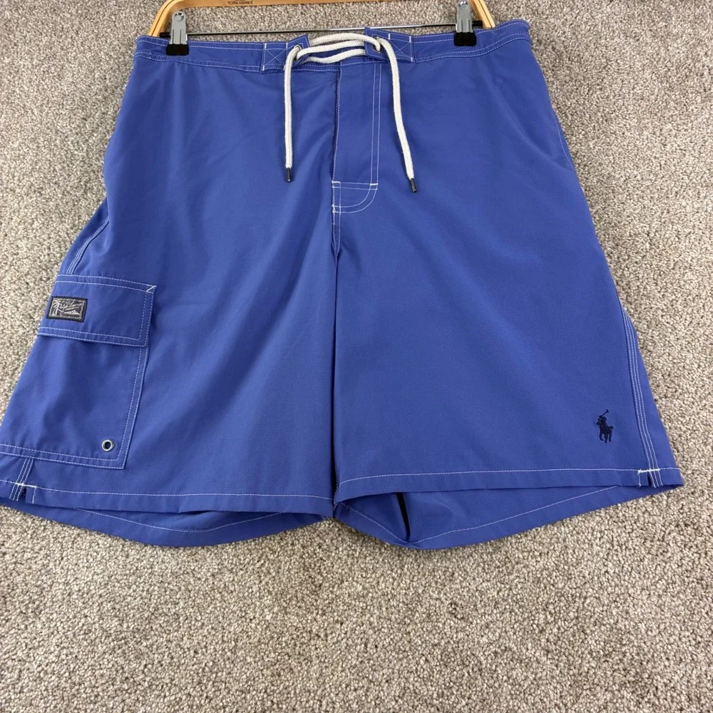 Polo Ralph Lauren Swim Trunks Mens XL Blue Cargo Board Mesh Lined Coastal Resort